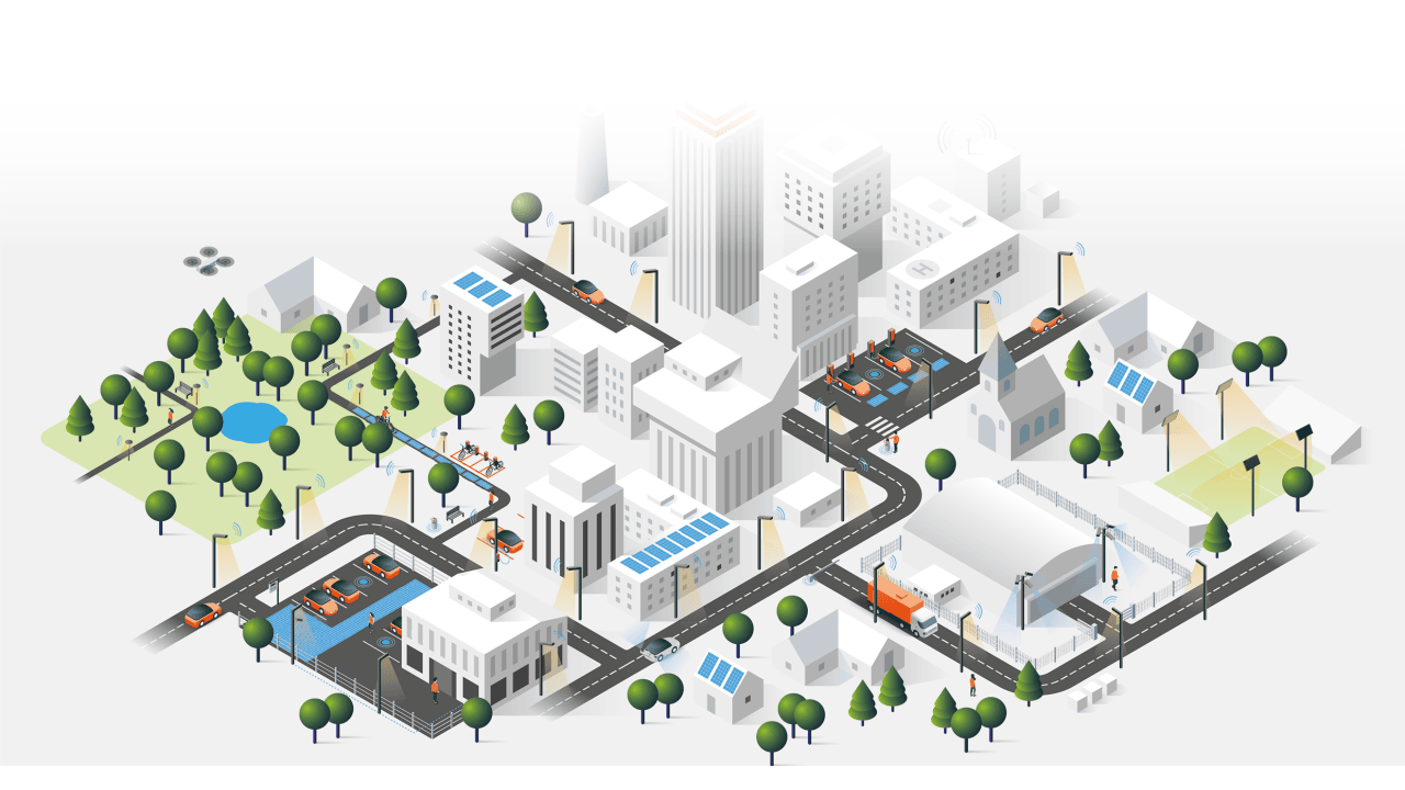 Smart City - intelligente Lösungen für eine nachhaltigere Zukunft von Bouygues Energies & Services und ihrem Partner THORN Lighting.