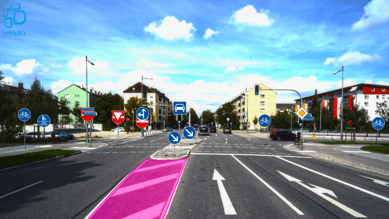 Intelligente Erfassung und Visualisierung von Verkehrsschildern und Strassenmarkierungen.